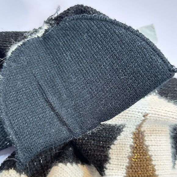 VTG 80s 90s Erika Sweater Large Black Brown Abstract Angora Lurex Knit Shimmer - Picture 8 of 11